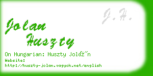 jolan huszty business card